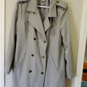 Gray K Jordan Wool trench coat
